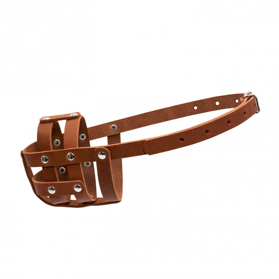 Намордник CoLLaR мягкий №0 коричневый, кожа, длинна/обхват морды: 6 / 25 см
