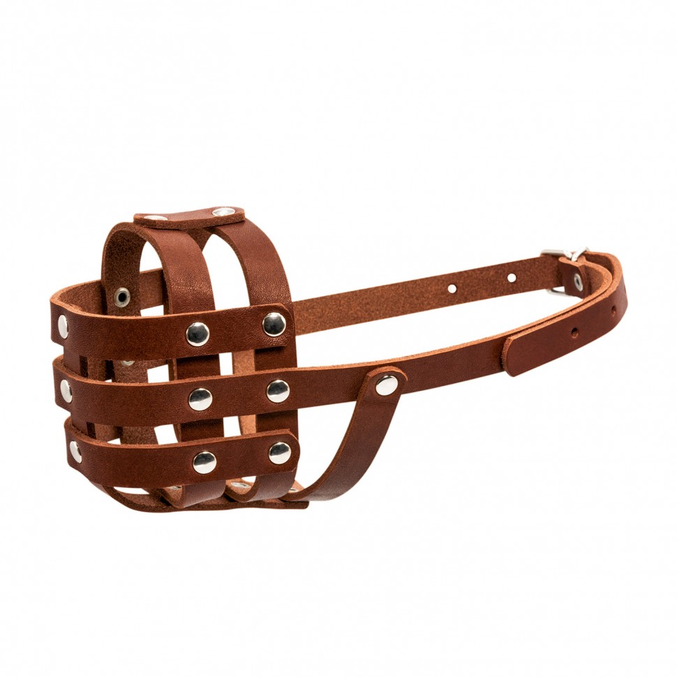 Намордник CoLLaR мягкий №1 коричневый, кожа, длинна/обхват морды: 6 / 26 см