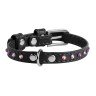 Ошейник WAUDOG Glamour с клеевыми стразами Черный, кожа, Размер: XS (19-25 см)
