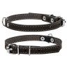 Ошейник одинарный CoLLaR черный, кожа, Размер: xs (27-35 см)