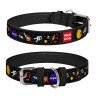 Ошейник WAUDOG Design, рисунок "NASA" Черный, кожа, Размер: L (44-58 см)