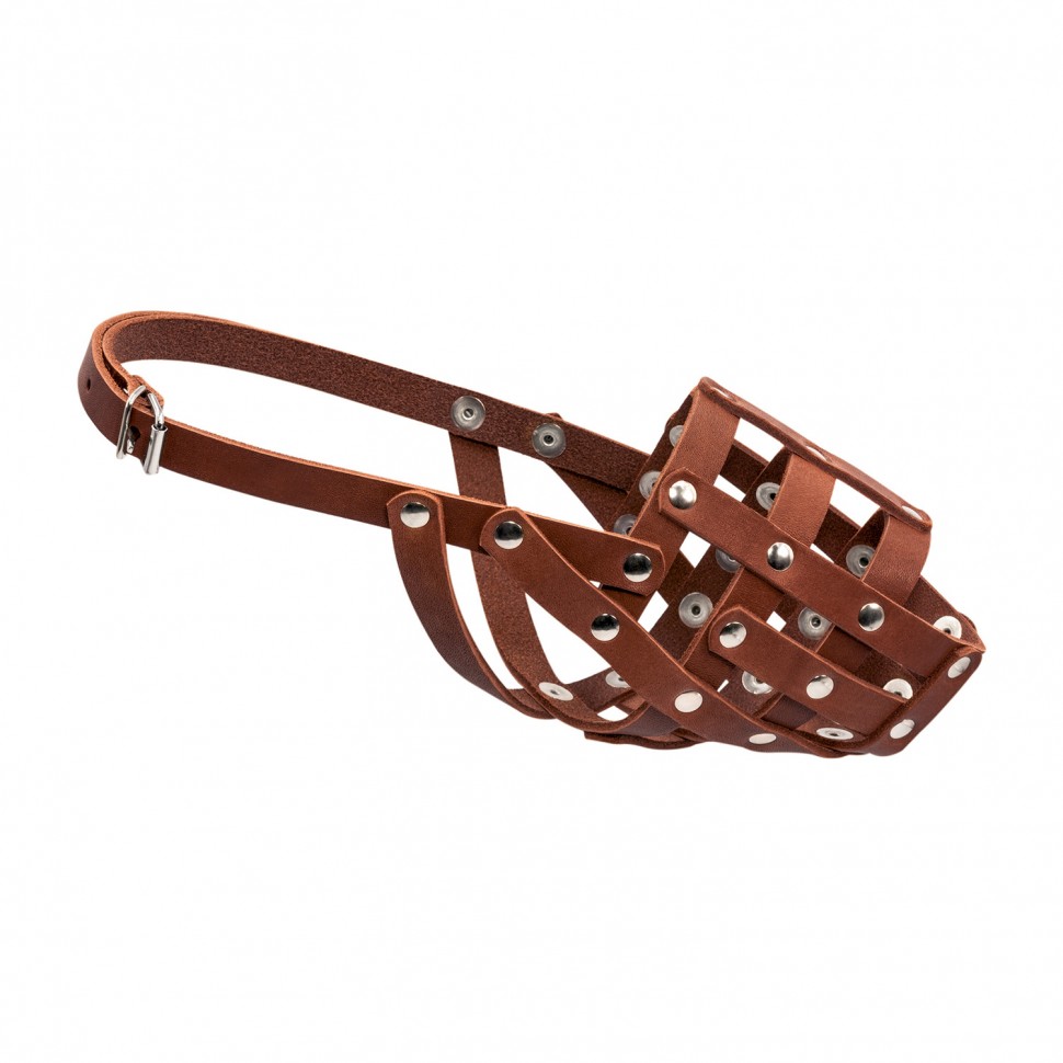 Намордник CoLLaR мягкий №2 коричневый, кожа, длинна/обхват морды: 11 / 26 см