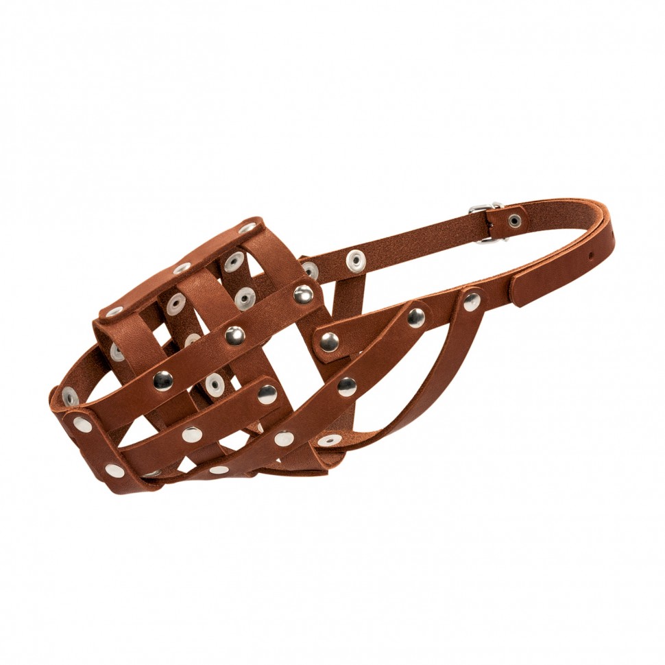 Намордник CoLLaR мягкий №2 коричневый, кожа, длинна/обхват морды: 11 / 26 см
