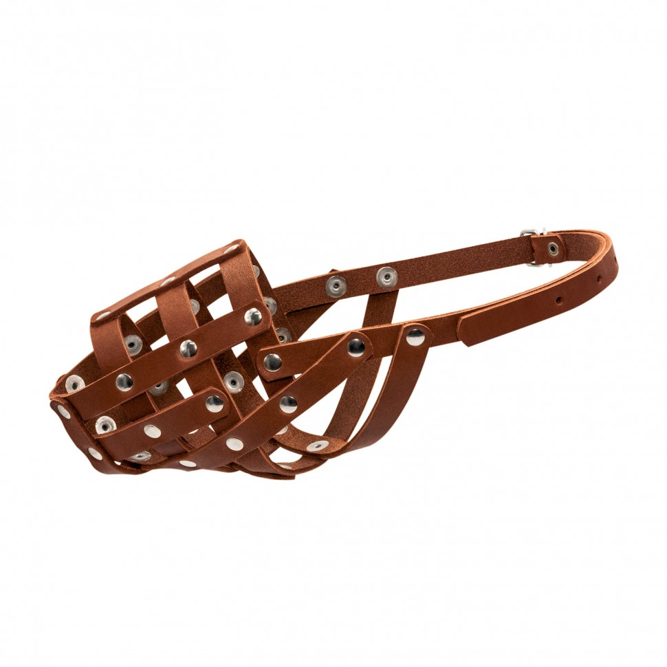 Намордник CoLLaR мягкий №2 коричневый, кожа, длинна/обхват морды: 11 / 26 см