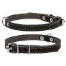 Ошейник одинарный CoLLaR черный, кожа, Размер: xs (22-30 см)