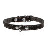 Ошейник одинарный CoLLaR черный, кожа, Размер: xs (22-30 см)