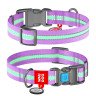 Ошейник WAUDOG Nylon с QR паспортом, светящийся, пластиковый фастекс Фиолетовый, нейлон, Размер: XS (23-35  см)