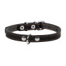 Ошейник одинарный CoLLaR черный, кожа, Размер: xs (24-32 см)