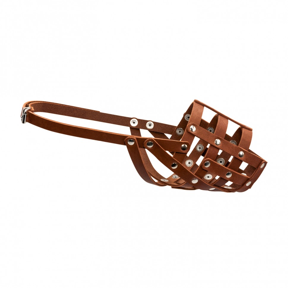 Намордник CoLLaR мягкий №3 коричневый, кожа, длинна/обхват морды: 11 / 34 см