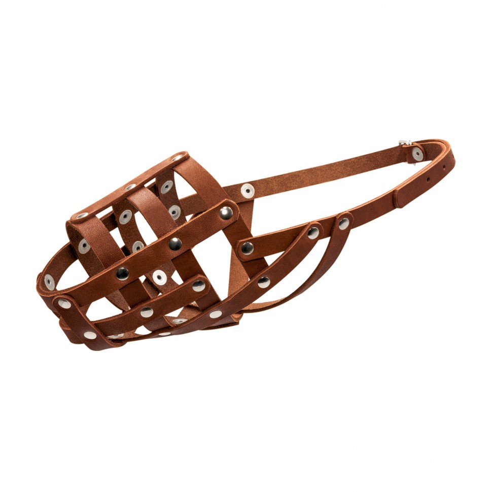 Намордник CoLLaR мягкий №3 коричневый, кожа, длинна/обхват морды: 11 / 34 см
