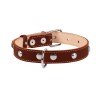 Ошейник двойной CoLLaR с украшением коричневый, кожа, Размер: M (38-50 см)