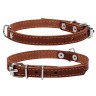 Ошейник одинарный CoLLaR коричневый, кожа, Размер: xs (24-32 см)