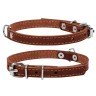 Ошейник одинарный CoLLaR коричневый, кожа, Размер: xs (24-32 см)