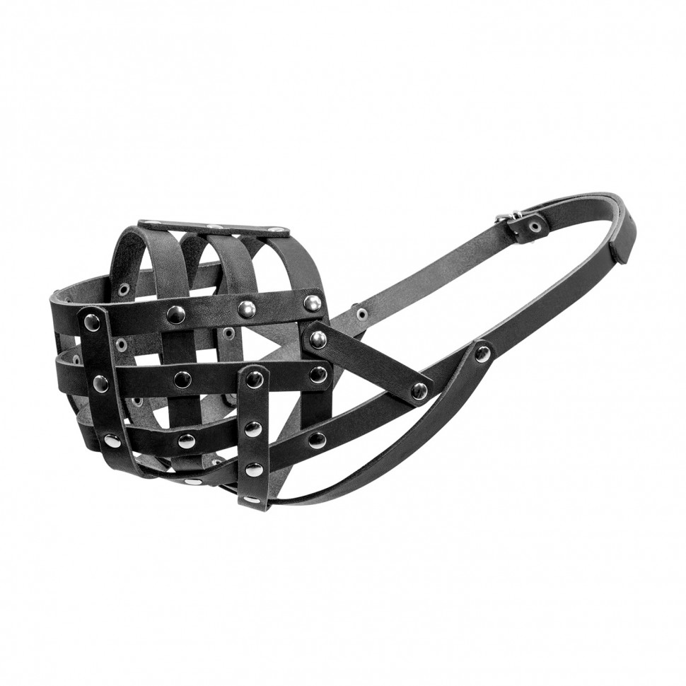 Намордник CoLLaR мягкий №4 черный, кожа, длинна/обхват морды: 10 / 36 см