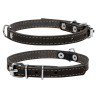Ошейник одинарный CoLLaR черный, кожа, Размер: s (32-40 см)