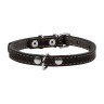 Ошейник одинарный CoLLaR черный, кожа, Размер: s (32-40 см)