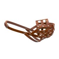 Намордник CoLLaR мягкий №4 коричневый, кожа, длинна/обхват морды: 10 / 36 см