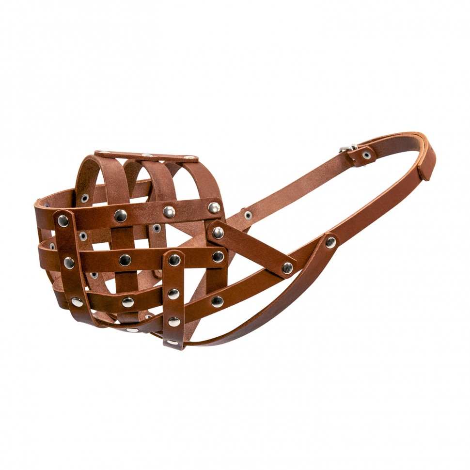 Намордник CoLLaR мягкий №4 коричневый, кожа, длинна/обхват морды: 10 / 36 см