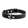 Ошейник одинарный CoLLaR черный, кожа, Размер: M (38-50 см)