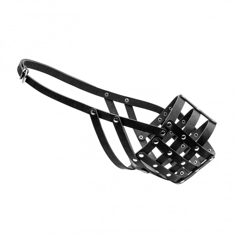 Намордник CoLLaR мягкий №5 черный, кожа, длинна/обхват морды: 11 / 40 см