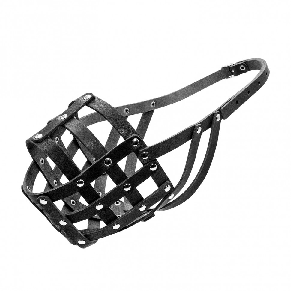Намордник CoLLaR мягкий №5 черный, кожа, длинна/обхват морды: 11 / 40 см