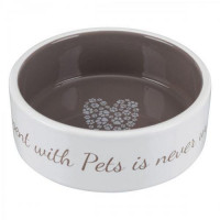 Миска д/собак "Pet's Home", 0.8 л/ 16 см,керамика, кремовая/бежевая
