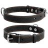 Ошейник одинарный CoLLaR черный, кожа, Размер: L (47-62 см)