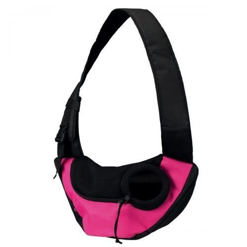 Сумка-переноска "Sling Front Bag", 50*25*18 см,текстиль, розовая/черная