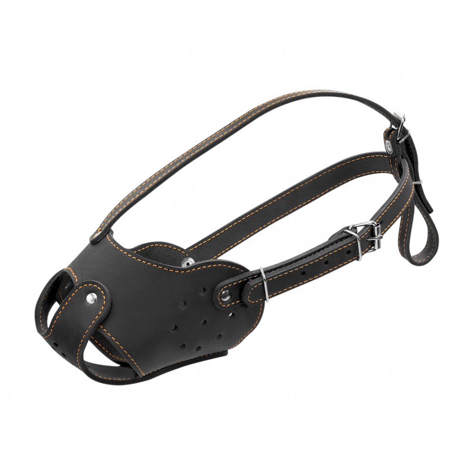 Намордник CoLLaR стафф черный, кожа, длинна/обхват морды: 9 / 31 см