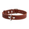 Ошейник одинарный CoLLaR коричневый, кожа, Размер: L (47-62 см)