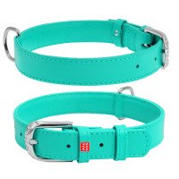 Ошейник WAUDOG Glamour без украшений  Ментоловый, кожа, Размер: S (30-39 см)