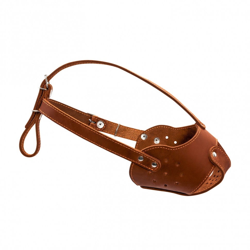 Намордник CoLLaR стафф коричневый, кожа, длинна/обхват морды: 9 / 31 см