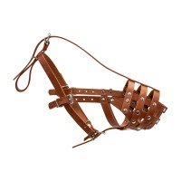 Намордник CoLLaR твердый  коричневый, кожа, длинна/обхват морды: 9 / 28 см