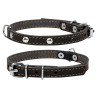 Ошейник одинарный CoLLaR с украшением черный, кожа, Размер: xs (24-32 см)