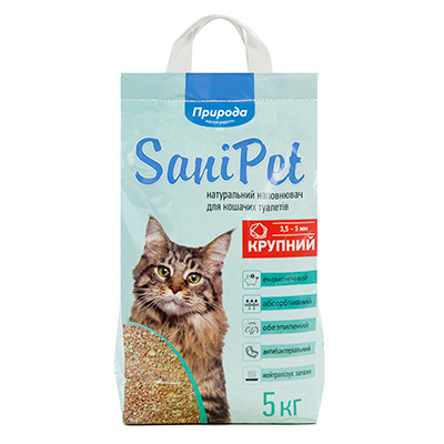 Наполнитель бентонитовый SANI PET крупный 5кг NEW
