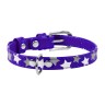 Ошейник WAUDOG Glamour с узором "Звездочка" Фиолетовый, кожа, Размер: XS (27-36 см)