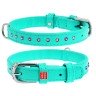 Ошейник WAUDOG Glamour с клеевыми стразами Ментоловый, кожа (21-29 см)