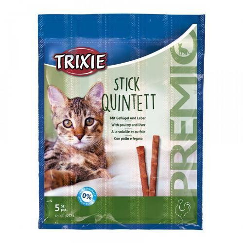 Палочки "PREMIO Quadro-Sticks" дом.птица/печень д/кош. 5шт*5гр