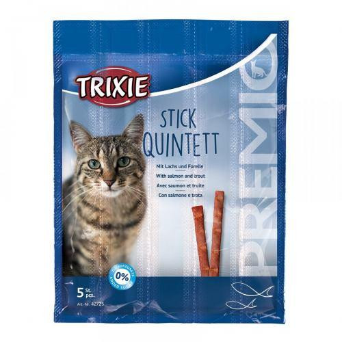 Палочки "PREMIO Quadro-Sticks" лосось/форель д/кош. 5шт*5гр