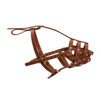 Намордник CoLLaR твердый  коричневый, кожа, длинна/обхват морды: 11 / 32 см