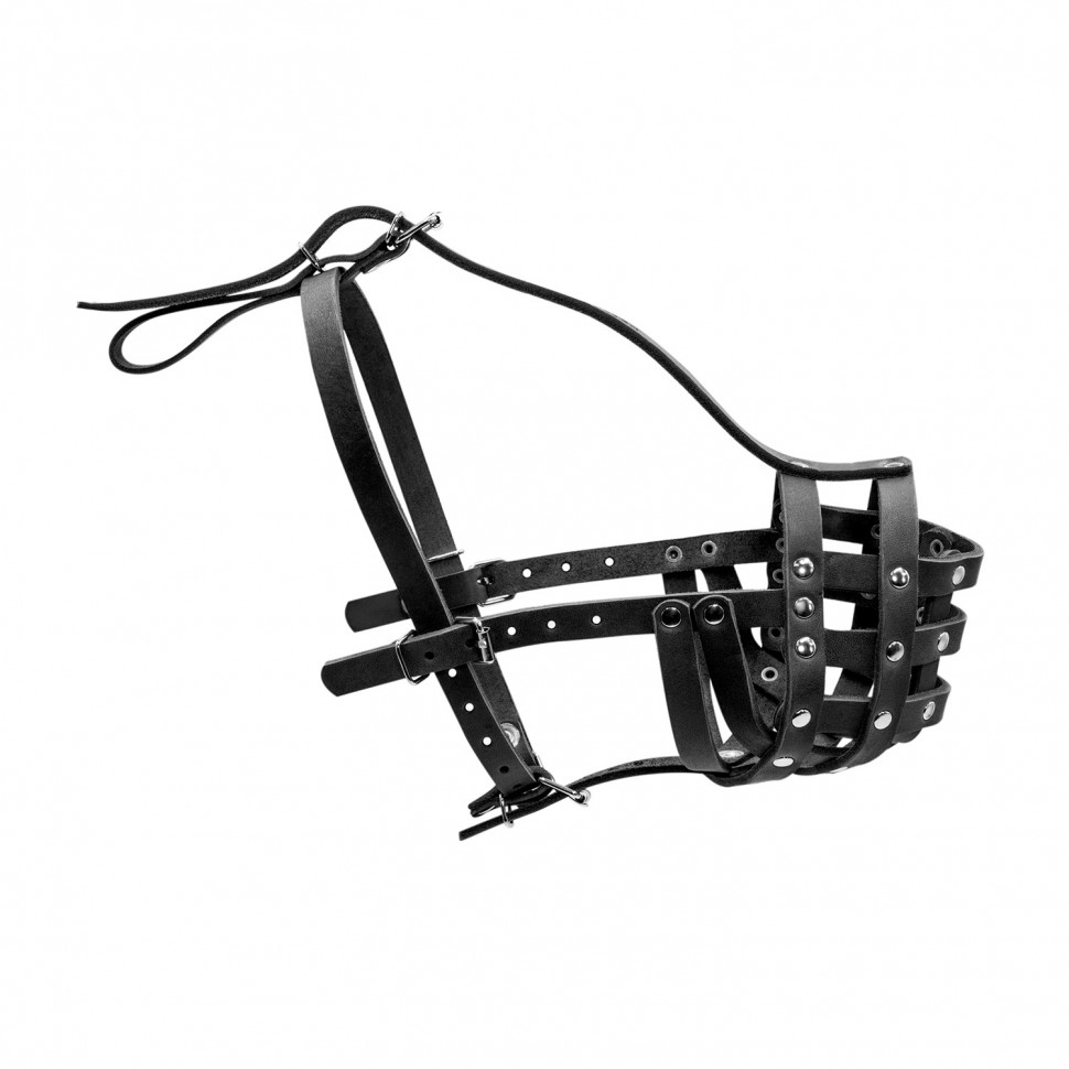 Намордник CoLLaR твердый  черный, кожа, длинна/обхват морды: 8 / 38 см