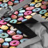 Шлея WAUDOG с QR паспортом, рисунок "Пончики" Разноцветный, Нейлон, Обхват груди 40-45 см