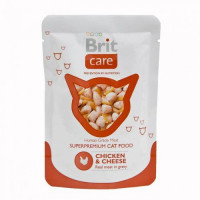 Brit Care Cat pouch 80g  курица и сыр