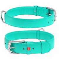 Ошейник WAUDOG Glamour без украшений  Ментоловый, кожа, Размер: L (46-60 см)