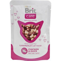 Brit Care Cat pouch 80g  курица и утка