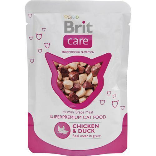 Brit Care Cat pouch 80g  курица и утка