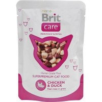 Brit Care Cat pouch 80g  курица и утка