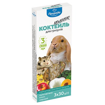 Колосок Коктейль  для грызунов (мультивитамин,кокос,мед) 90г