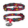 Ошейник WAUDOG Nylon с QR паспортом, рисунок "Граффити", пластиковый фастекс Разноцветный, Нейлон, Размер: XS (20-30 см)
