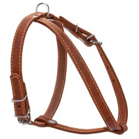 Шлея одинарная CoLLaR для мелких пород собак коричневый, кожа, Обхват груди 40-55 см